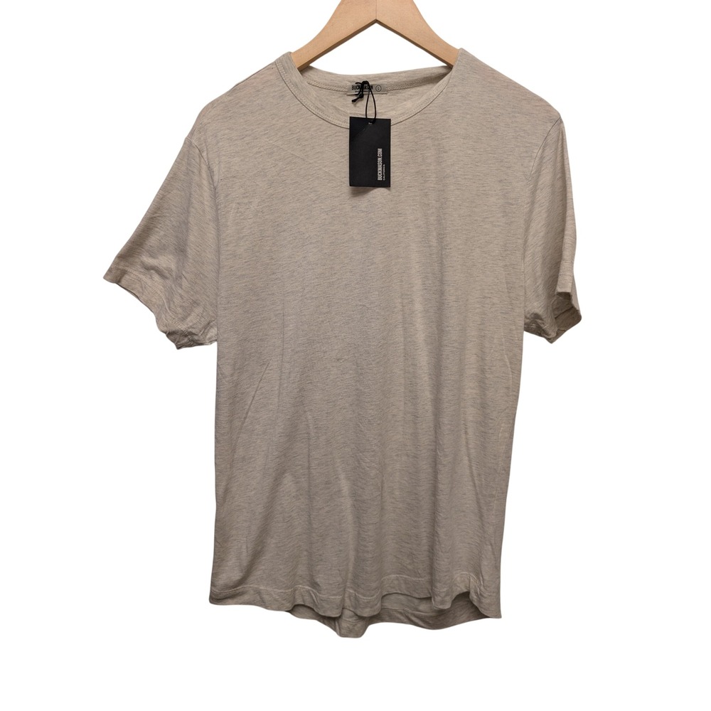 Buck Mason Pima Curved Hem Tee Heather Oat L BM11007.578 Short Sleeve Crew Neck
